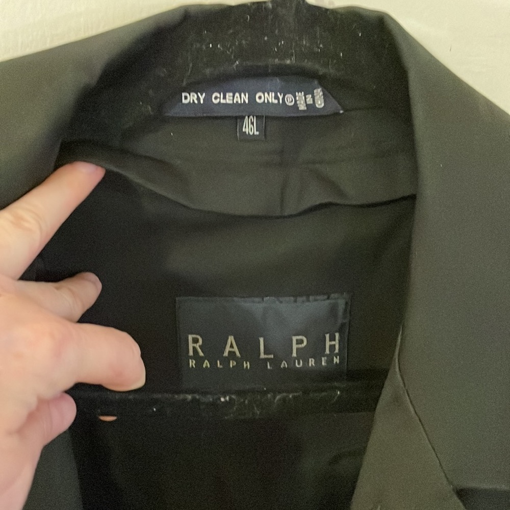 Like New Ralph Lauren Trench Coat with Removable Green Plaid Wool Liner, 46L